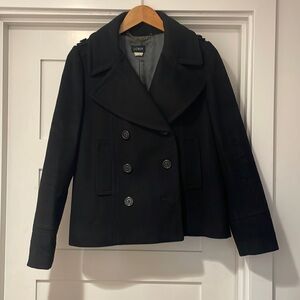 J Crew Black Pea Coat